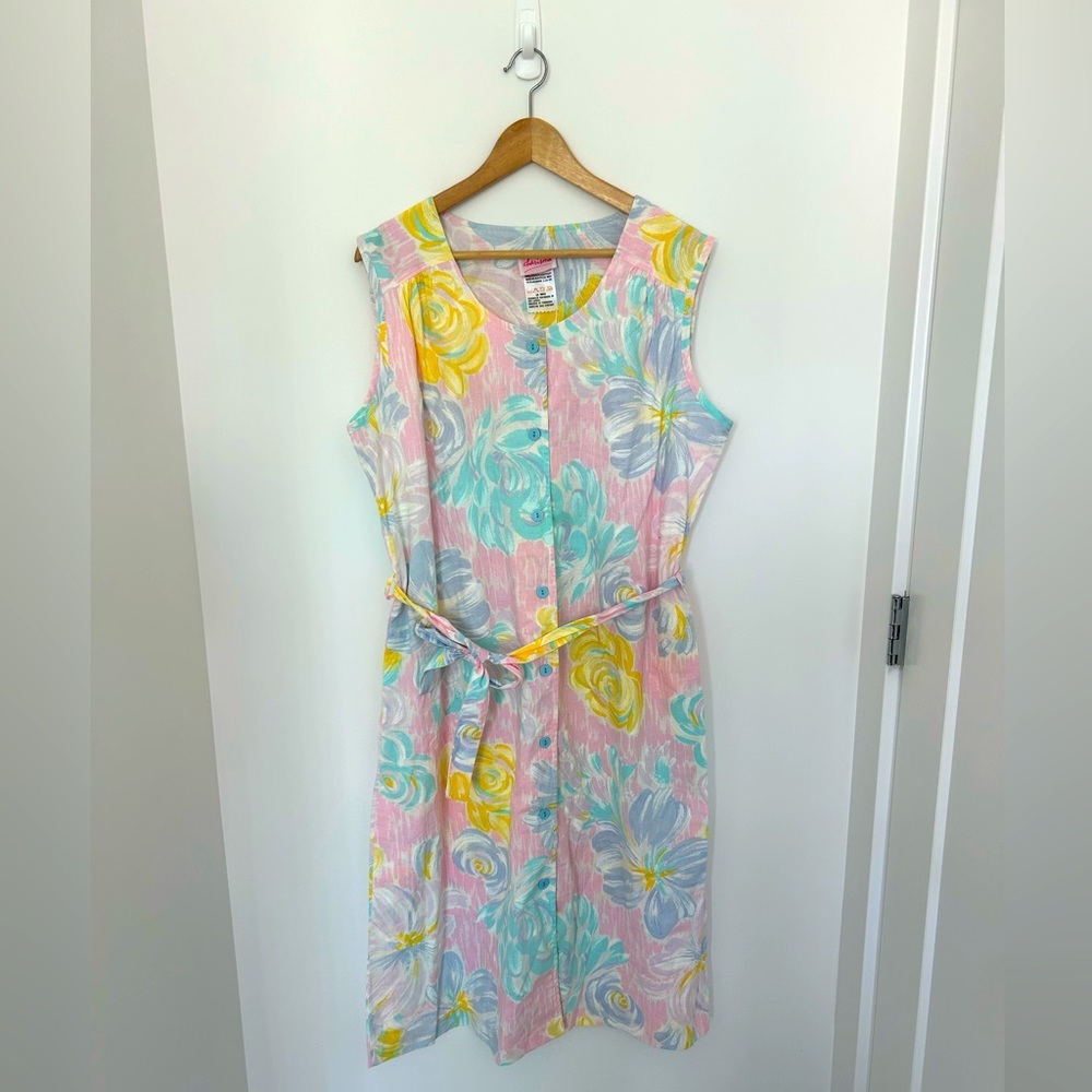 Vintage 90s Pastel Floral Dress | Cottagecore Retro Summer